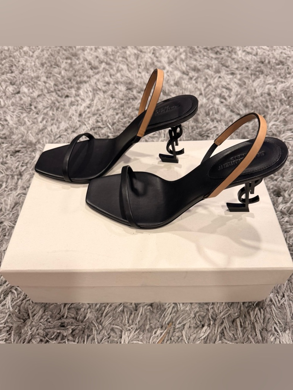Saint Laurent Opyum Slingback Sandals size 37.5 US 7.5